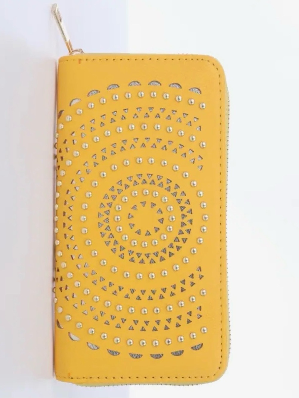 Wallet Yellow Studded Women's